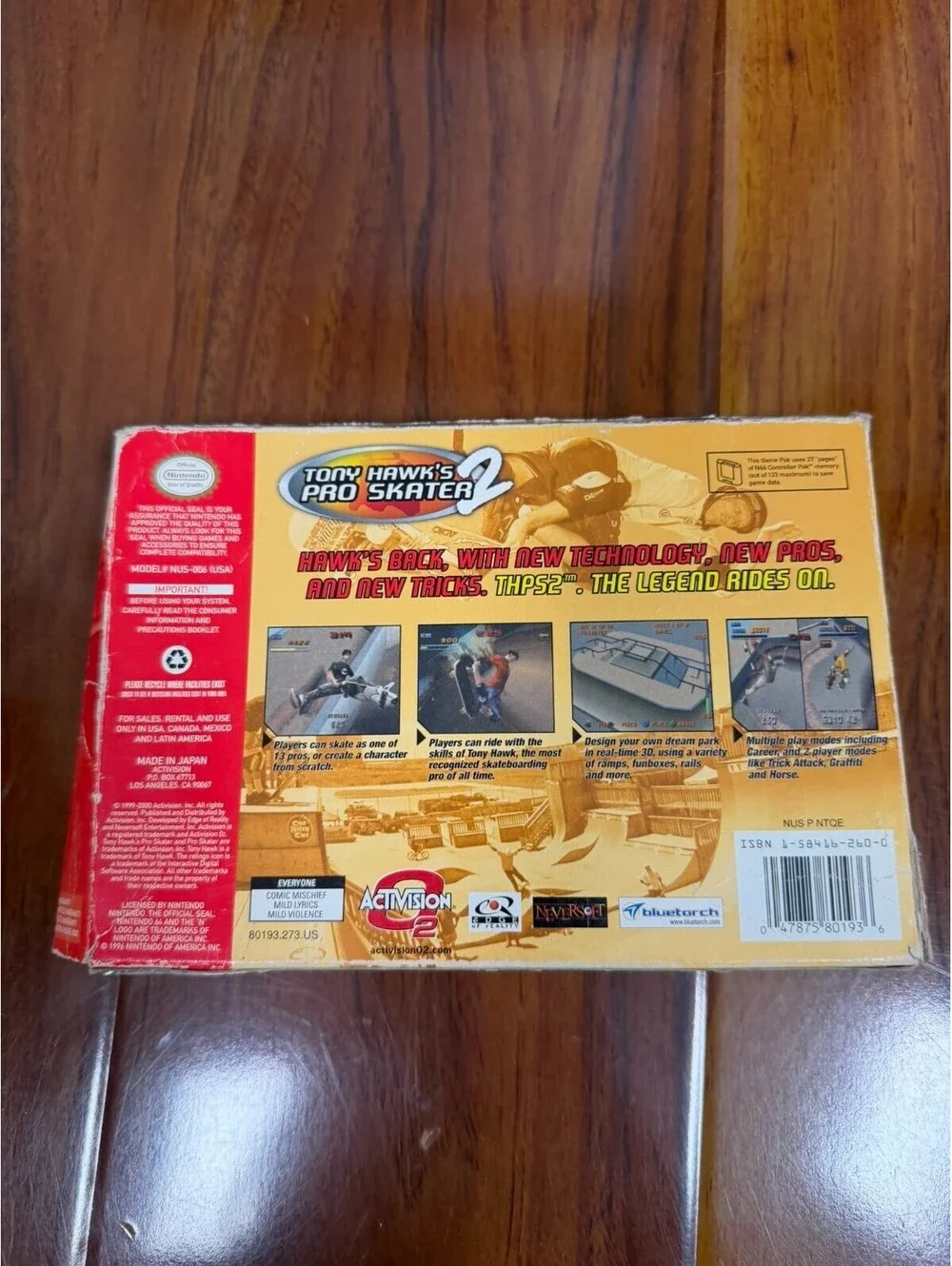 Tony Hawk's Pro Skater 2 - Nintendo 64 (N64) - Genuine - Box Only